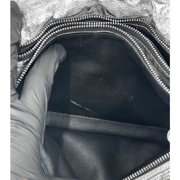 FERRAGAMO Silver Metallic Barra Shoulder Bag A-A29691 - Picture 7 of 13